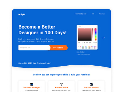 DailyUI #100 - Redesign Daily UI Landing Page