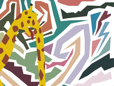 Hybrid Series - Giraffe Elephant adobe animal assignment college design giraffe illustrator student