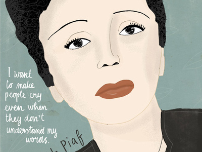 Edith Piaf chanson edith piaf editorial illustration french illustration magazine illustration portrait art portrait illustration singer superstar