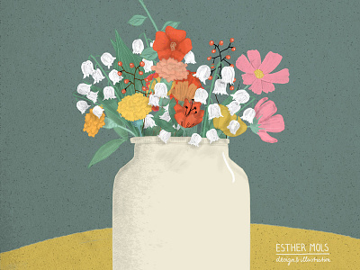 Flowers editorial illustration floral art flower illustration flowers illustration illustration lily of the valley magazine illustration