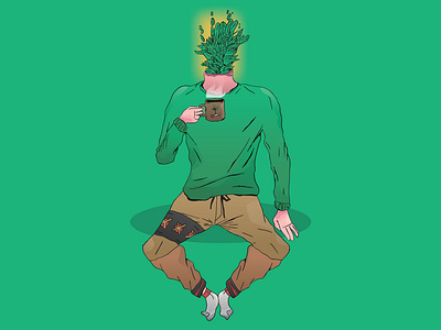 Relaxation of Nature character design design digital art drink illustration nature relax