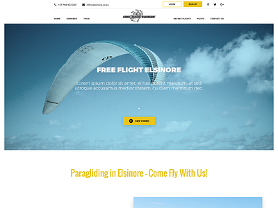 Home Page Design for Free Flight Elsinore branding home page design logo ui ux ux ui web design