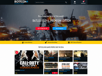 Main Page for Game Production Website app ecommerce home page design logo ux ux ui web design