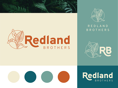 Redland Brothers Identity System identity identity system illustration logo logomark logomarks plant logo plant nursery plants sans serif south florida type typography