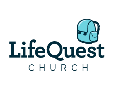 LifeQuest Logo archer backpack blue church gotham logo