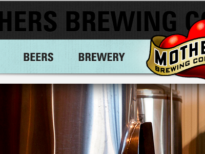 Mothers Brewing Co. blue brewery navigation typography