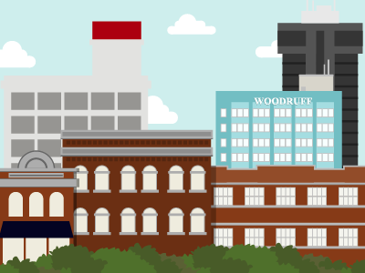 Springfield Missouri city downtown illustration missouri springfield vector
