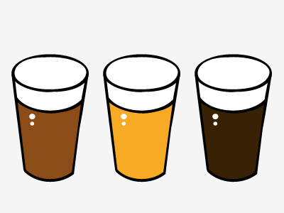 Pints beer brewery illustration