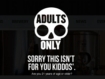 Age Verification brewery skull typography