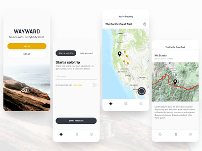 Wayward Tracking App mobile app tracking app travel app