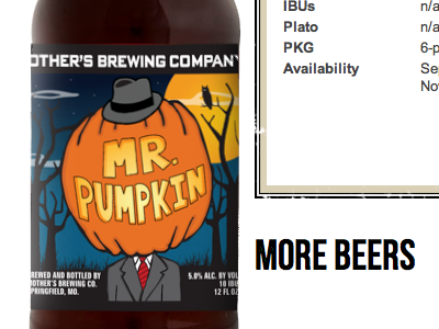 Mr. Pumpkin beer bottle illustration label pumpkin