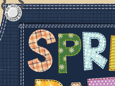 Spring Patch font illustration packaging pattern typography vector