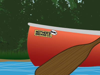 Spring Patch-Canoe Concept canoe illustration packaging paddle river sticker water