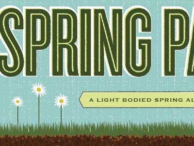 Spring Patch-Concept copperplate cyclone dirt flower grass texture typography