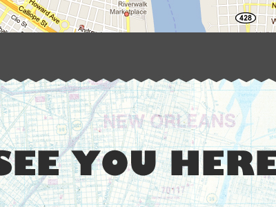 NOLA bold gill sans map new orleans typography
