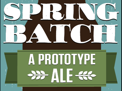 Spring Batch beer bottle hops illustration packaging ribbon typography