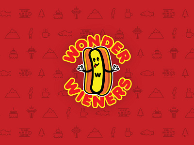 Wonder Wieners Branding branding hotdog icons logo seattle
