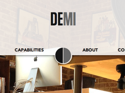 Demi Creative circle demi gray interface navigation typography website