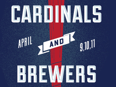 Cardinals Brewers Poster April