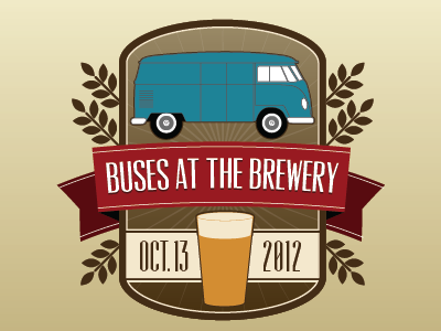 Buses At The Brewery - 2012 beer brewery bus crest illustration label volkswagen vw
