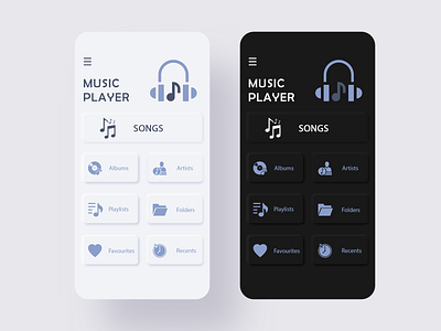 Music Player App Neumorphism Concept app appdesign neumorphism new trend2020 trending trendy uidesign uiux user interface design