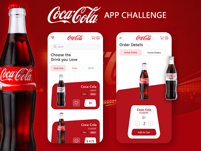 Coca-Cola App UI app appdesign coca cola flatdesign minimal sleekdesign ui uidesign user interface design uxdesign