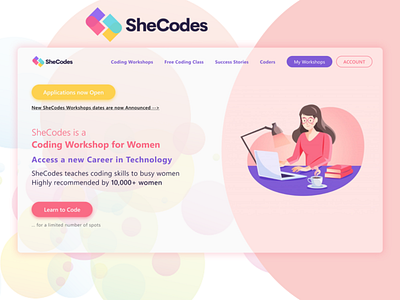 SheCodes Website Redesign Challenge minimal minimalwebdesign shecodes shecodesredesign uidesign uiux uxdesign web webdesign website website design