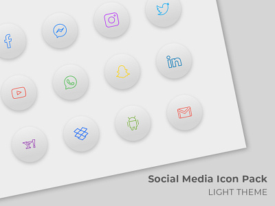 Social Media Icon Pack (Light Theme) facebook gmail icon icon set iconpack icons instagram light lighttheme lined linked in linkedin outline outline icon outline icons snapchat socialmedia twitter whatsapp youtube