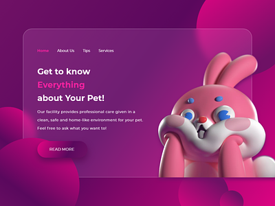 Pet Webpage (Glassmorphism Concept)