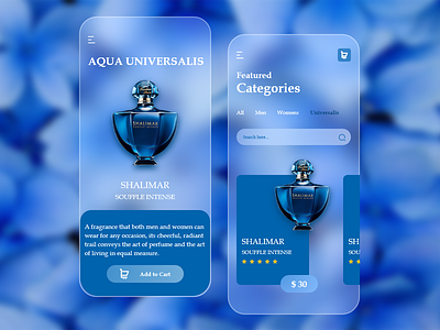 Perfume App Glassmorphism UI/UX Design