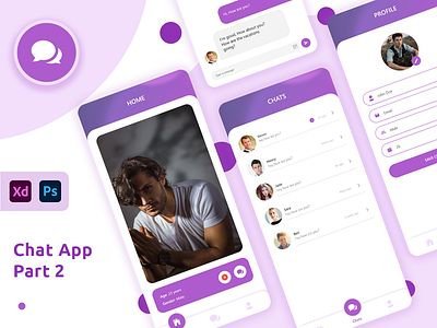 Chat App (Part 2) appdesign chat app chats chatting flat design minimal minimalist design uidesign uiuxdesign userinterfacedesign uxdesign