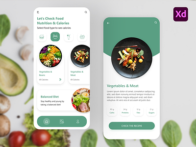 Nutrition App Challenge app ui app uiux app ux food app food recipe foodie health health app healthy food mobile app uiux nutrition app nutrition details