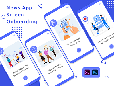 News App Screen On-boarding Concept