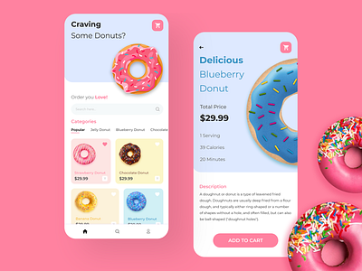 Donuts Mobile App donut mobile app donuts app donuts app uiux food food app uiux