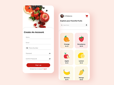 On Demand Fruit App clean ui colors clean delivery service design app design ui design fruitsartclub design grocery fruits store app grocery app online grocery store ui ux