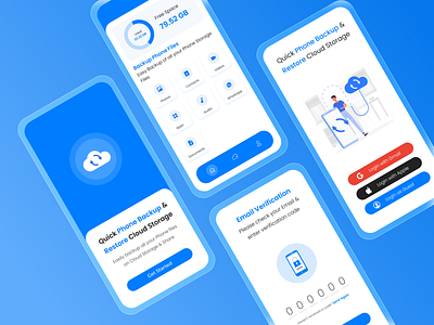 Quick Phone Backup App (Part 2) app screen onboarding appdesign flat design minimal minimalist design onboarding design phone backup screen onboarding ui design uiuxdesign userinterfacedesign ux design