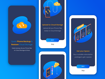 Quick Phone Backup App Screen On-boarding