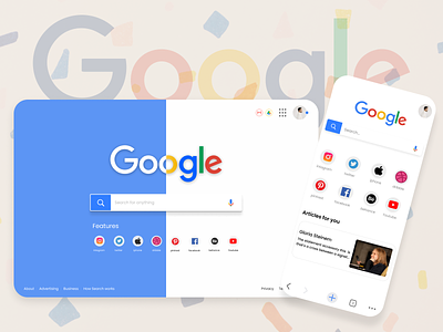 Google Redesign Challenge app-design flat-design google-redesign minimal minimalist-design search-engine ui-design uiux-design user-interface-design ux-design web-design website-design