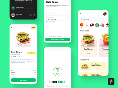 Uber Eats Redesign app design food delivery app online food uber eats uber eats redesign ui design uiux design user interface design ux design