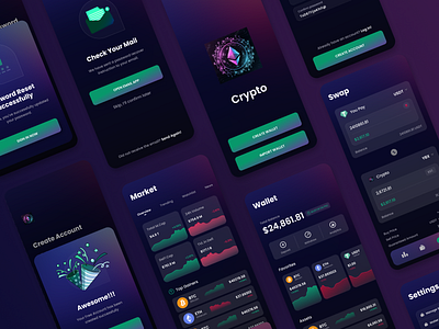 Cryptocurrency Exchange App Challenge app design app screen onboarding crypto flat design minimal minimalist design onboarding design screen onboarding ui design uiux design user interface design ux design