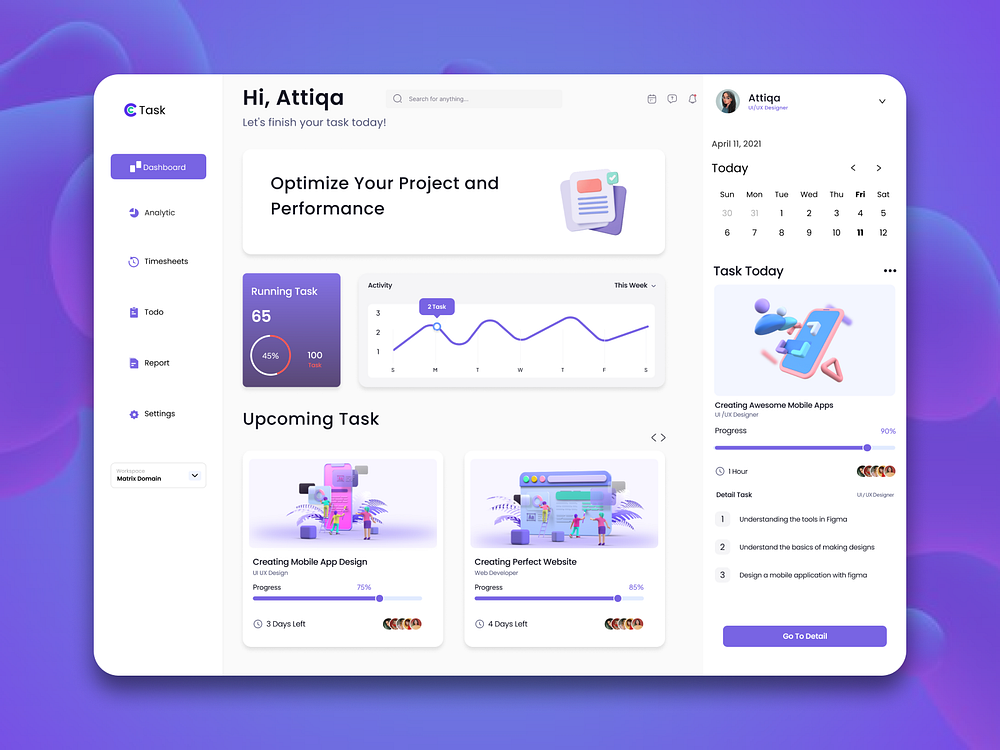 Task Management Dashboard designs, themes, templates and downloadable ...