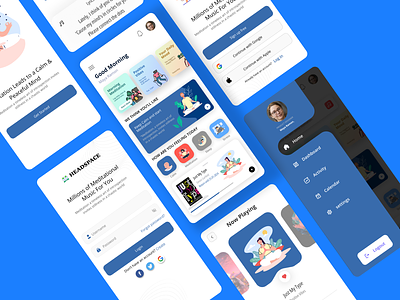 Headspace Redesign Challenge app app design app ui design headspace app headspace app ui ios app ui minimal design mobile app mobile uiux modern design sleek design uiux