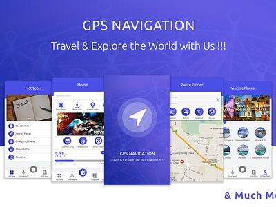 GPS Navigation app design flat icon ui ux