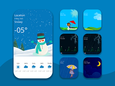 Weather Mock-ups Illustrations app app design clearday cloudy drizzle illustraion illustration art illustrations illustrator night rainy sunny thunder thunderbolt thunderstorm weather weather app weather forecast weatherillustrations weathermockup