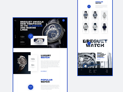 Luxury watch website redesign blue design minimal minimalism redesign typographic typography typography design watch
