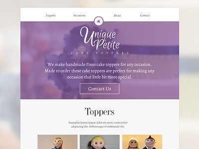 Unique Petite cakes design purple responsive toppers web design website