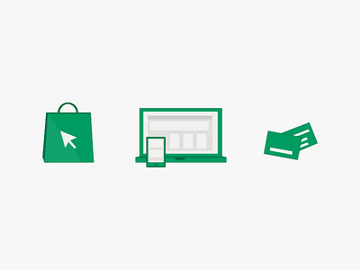 Service Icons branding flat green icons mobile services shopping web web design