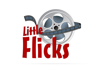 Little Flicks Logo cinema film kids logo reel
