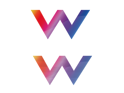 W Logo colourful design gradients illustrator logo sharp w