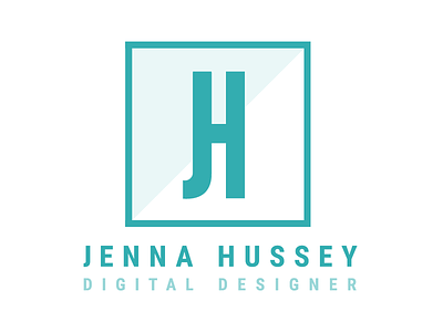 JH logo - white background design logo simple teal